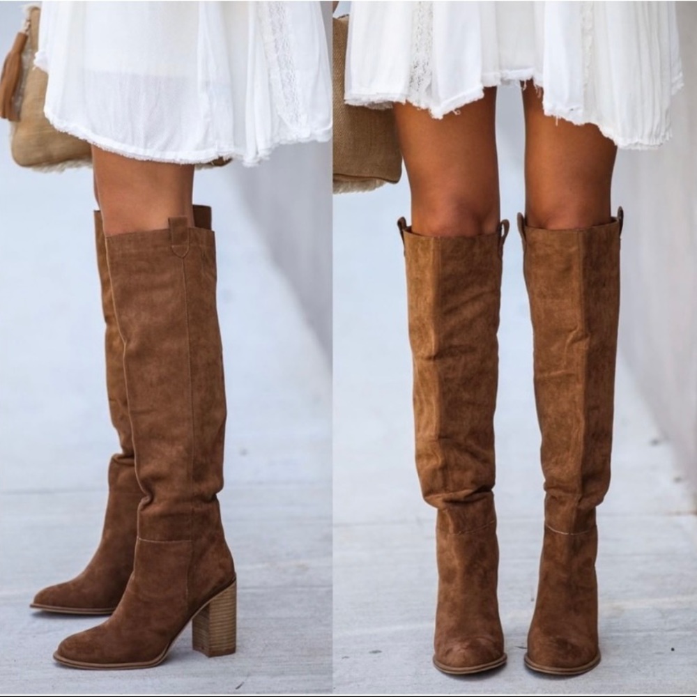 Saint Slouch Boot Size 7 in Camel Suede